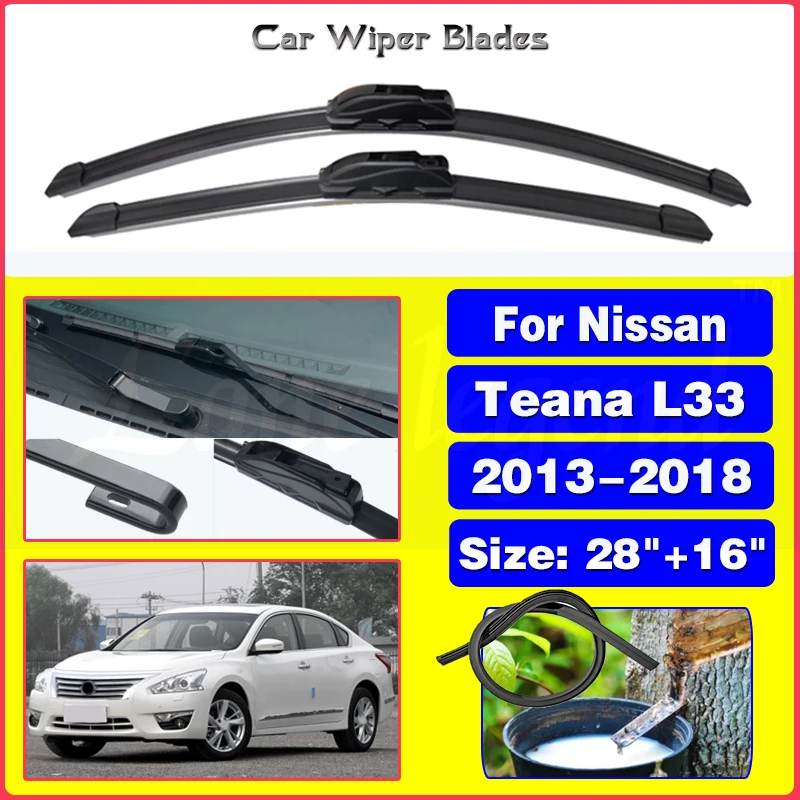 

Car Wiper Blades For Nissan Teana L33 2013-2018 Windshield Windscreen Front Window Blades 28"+16" Car Accessories