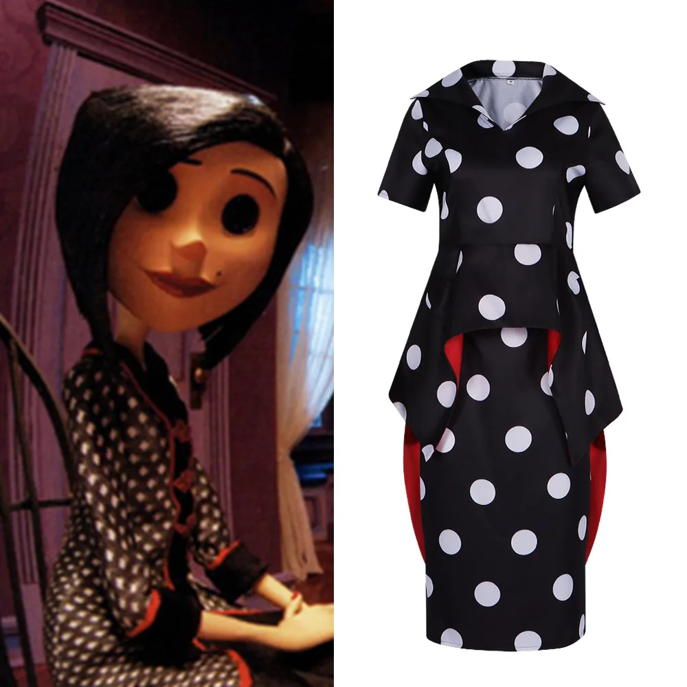 

Coraline's Mother Movie Costume Halloween Dress For Women Caroline Cosplay Outfit