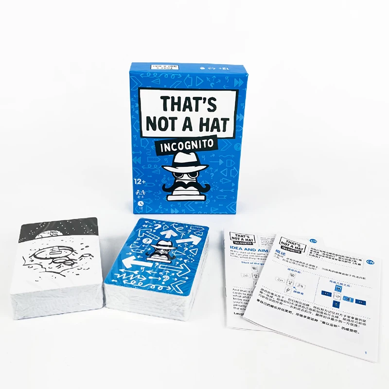 Conjunto exclusivo de jogo de festa feliz que não é um chapéu, jogo de tabuleiro superior com jogo de cartas básico estendido, jogo de mesa em inglês para 3-8 jogadores