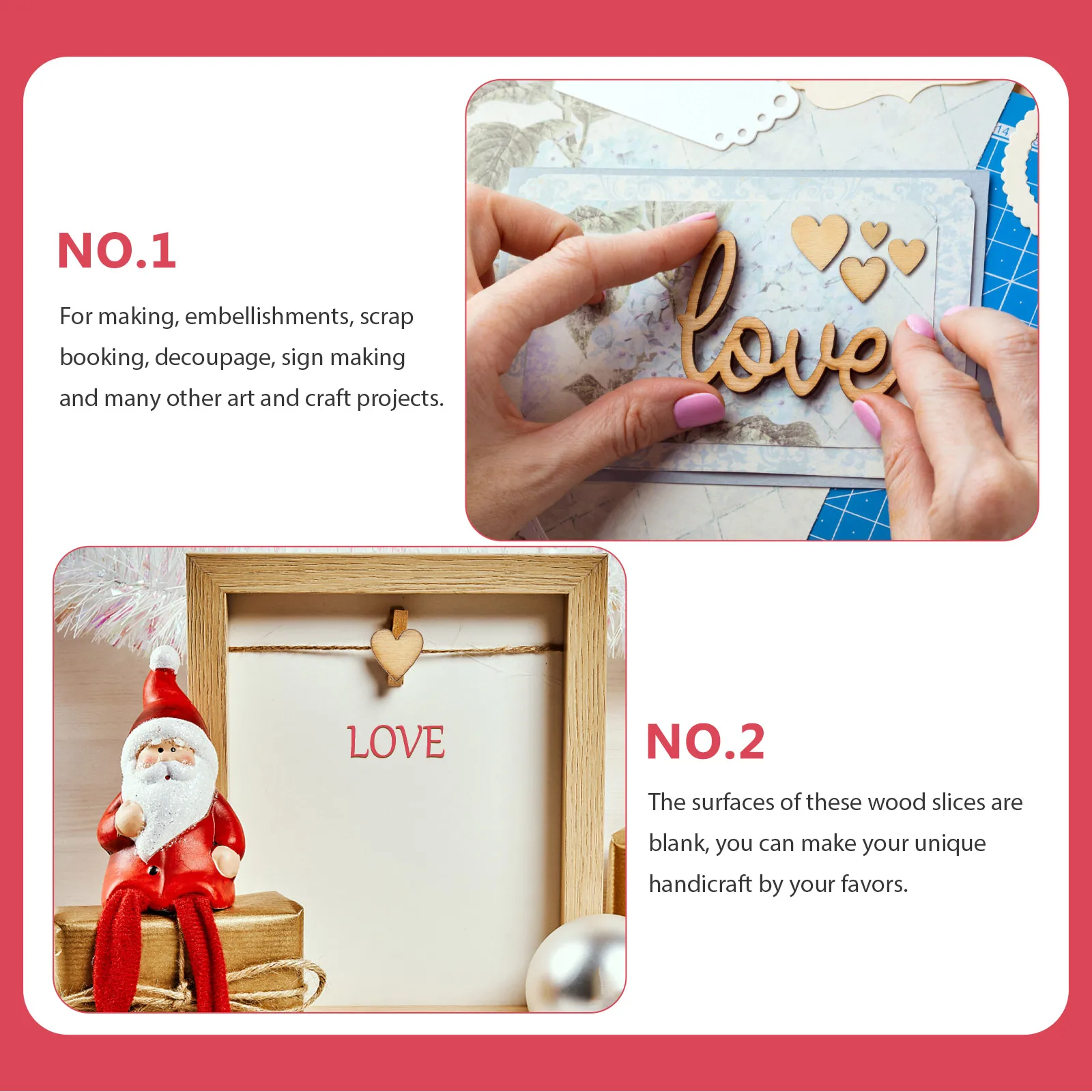 200 قطعة شرائح خشبية فارغة أقراص DIY بها بنفسك الحرف الزينة عيد الميلاد الزفاف حفلة عيد ميلاد ديكور شرائح الخشب الفارغة #1