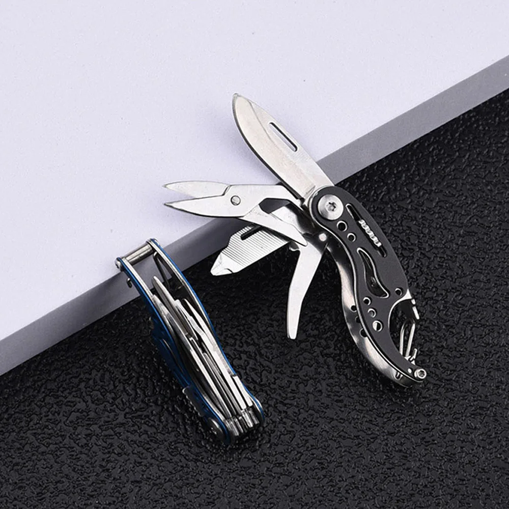 Imagem -02 - Mini Bolso Suíço Chaveiro Faca 3cr13mov Bolso Jackknife Box Cutter Multitool Gadgets de Sobrevivência ao ar Livre Bonito Camping Edc