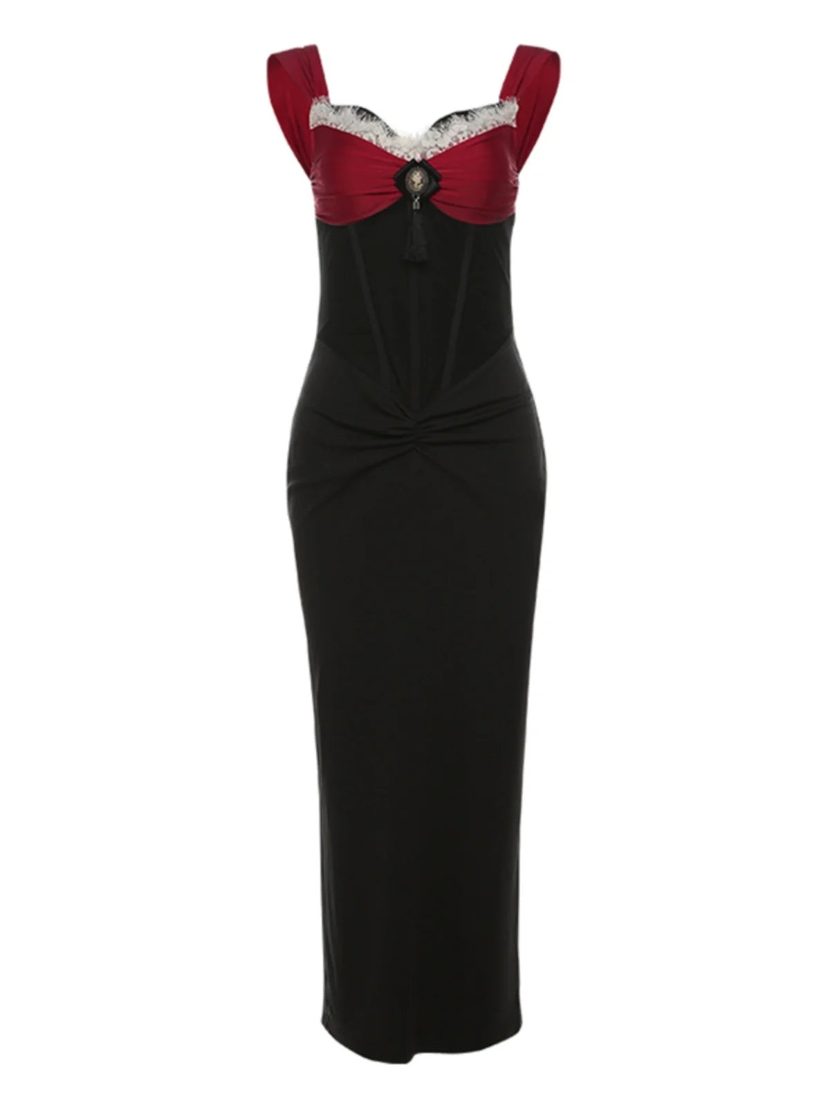 Ele vintage cor blo v-ne sexy esqueleto exposição dr feminino na moda cintura alta saia longa hepburn sle verão dr