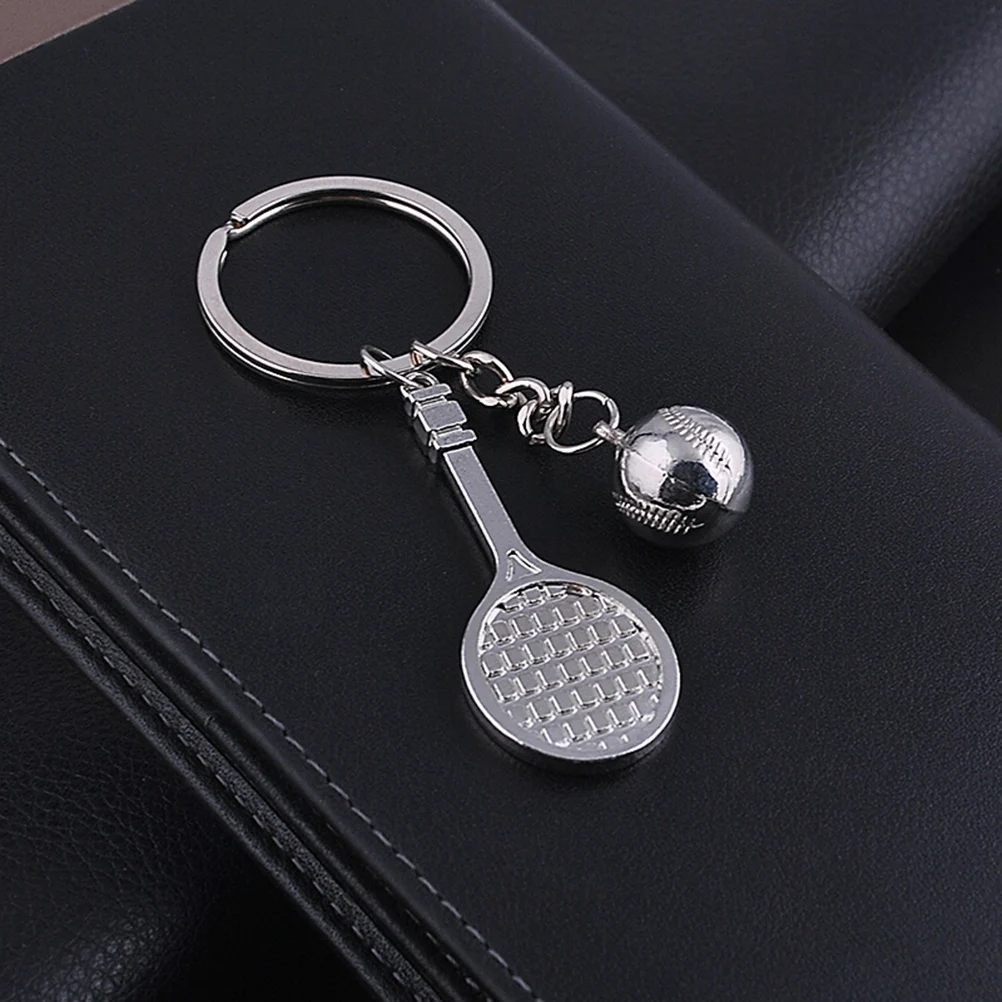 

Creative Tennis Ball Racket Pendant Keychain Durable Metal Key Ring For Bag Phone Car Keys Sport Party Decoration Gift Souvenir
