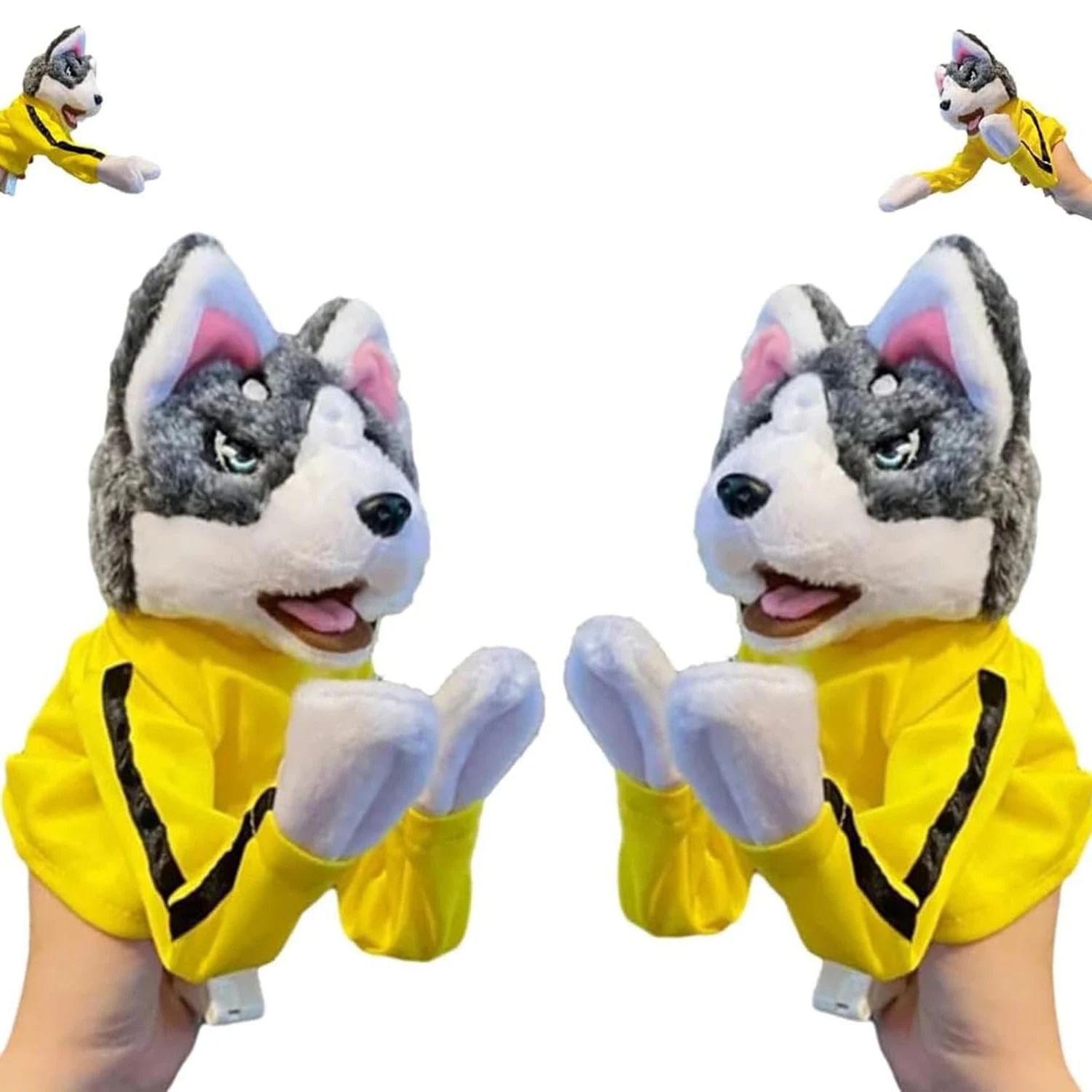 Kung Fu Animal Toy Husky Glove Doll Game Plush Toy Boxer Hand Puppet Puppet Dog Action Interactive Hand Toys With Sound For Kids