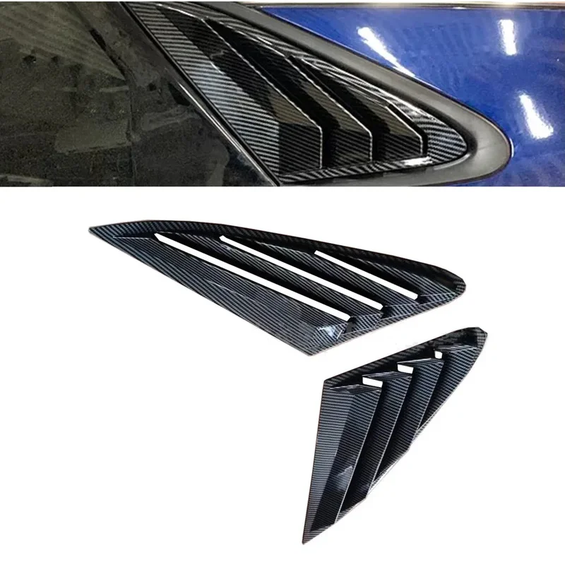 

Rear Side Window Louvers Air Vent Cover Scoop Cover Accessories Fit For Kia K5 2021 2022 Glossy Black Carbon Fiber