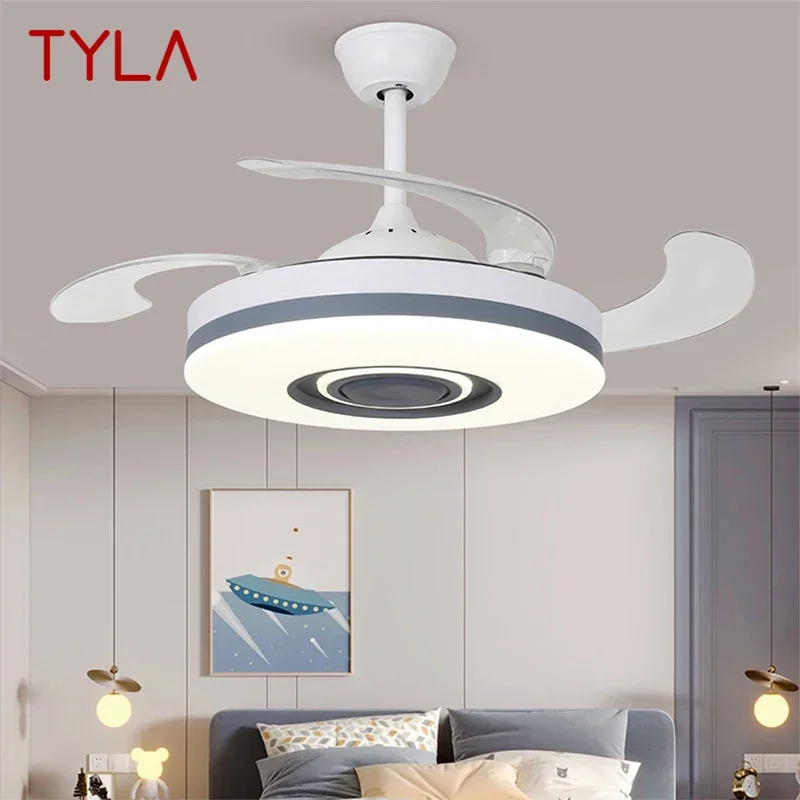 TYLA Modern Stealth Fan Light LED Living room Restaurant Bedroom Children's room Ceiling Fan Light Remote Electric Fan Light