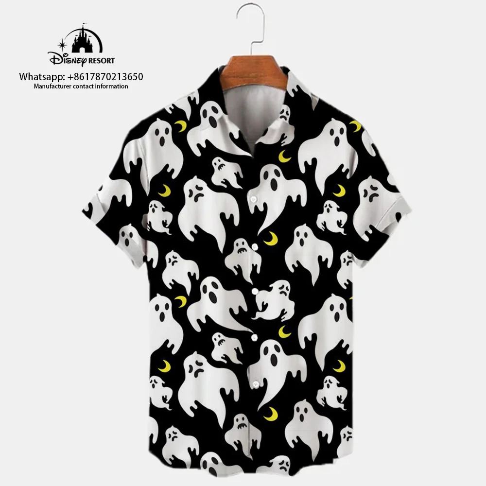 Camisa de manga curta casual com design 3d, estilo harajuku, harajuku, harajuku, manga curta, single-breasted, para o dia das bruxas, novo, 2021