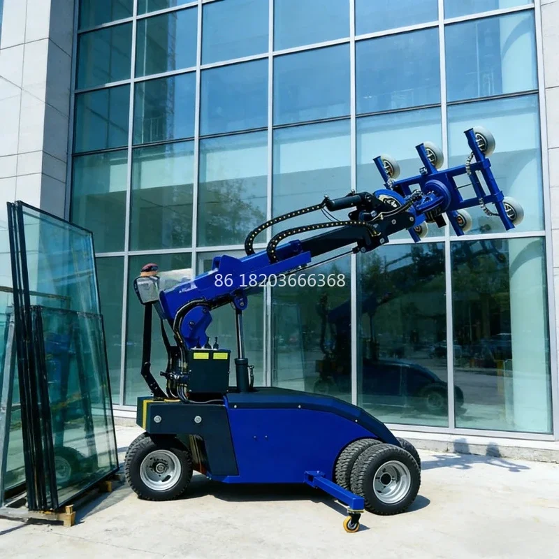 

Customized Factory Supply Large Glass Lifting Machine Robot Suction Cup Vacuum Lifter Trolley for Glass Installation