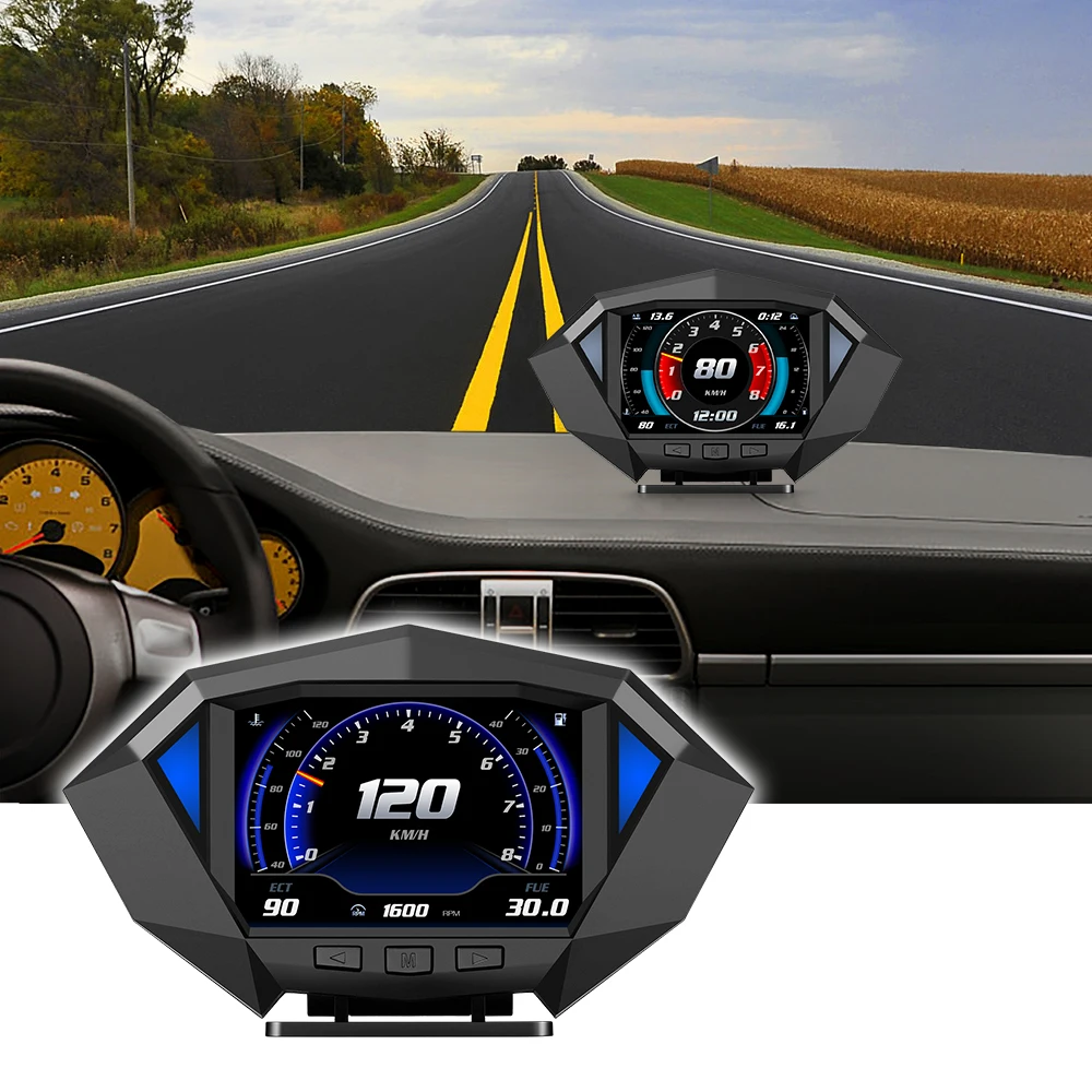 

Cars Digital RPM Meter Display Boost OBD2 Gauge Gps P1 HUD Head up Display Diagnostic Tool