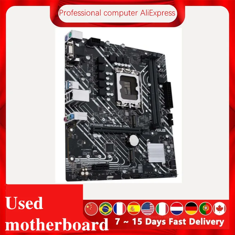 Used For Asus PRIME H610M-E D4 Original Desktop For Intel H610 DDR4 Motherboard LGA 1700 Support 12400F 12400 i3 12100F