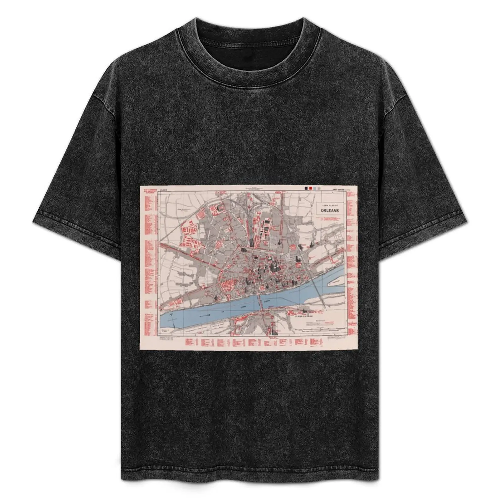 

Vintage Map of Orleans France (1944) T-Shirt Utility Casual Work T-Shirt