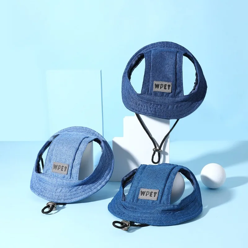 

Summer Pet Hat Wholesale Sun Protection Denim Dog Cowboy Hat Customized Dog Baseball Hats for Dogs