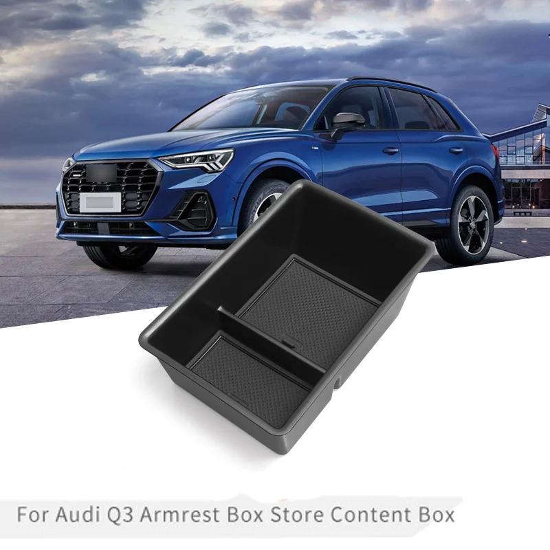 

For Audi Q3 2023 2024 Car Center Console Armrest Storage Box Organizer Case Tray Interior Accessories