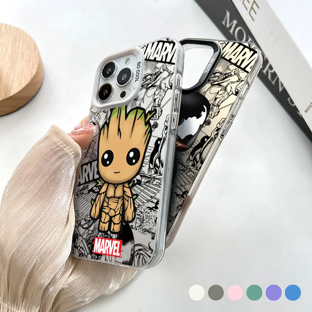 Marvel Hero Venom Cute Groot Case For Samsung A52 A72 A71 A73 A54 A53 A55 A51 A50 A34 A33 A32 A31 A30 A24 A23 A22 A21S 5G Cover