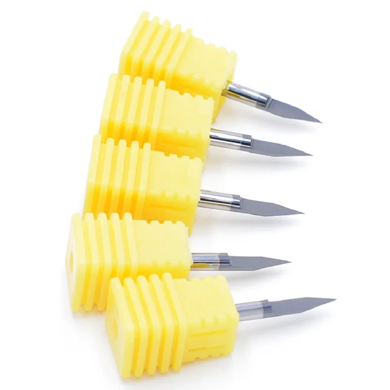 3.175/4/6Mm V รูปร่างด้านล่างคาร์ไบด์ PCB แกะสลัก PCB 3.175Mm CNC Router Bit 10/15/20/30องศาเครื่องตัดเครื่องมือ Serie