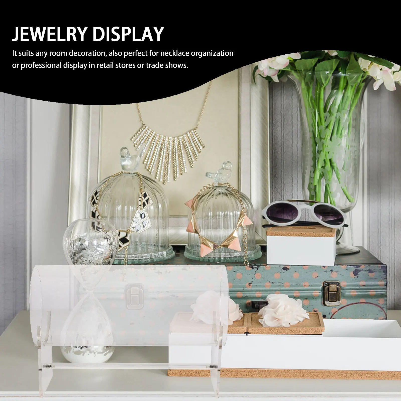 

Акриловая прозрачная полка для волос, держатель для резинок для волос, повязка на голову, подставка для хранения, органайзер для колец для волос, дисплей для туалетного столика