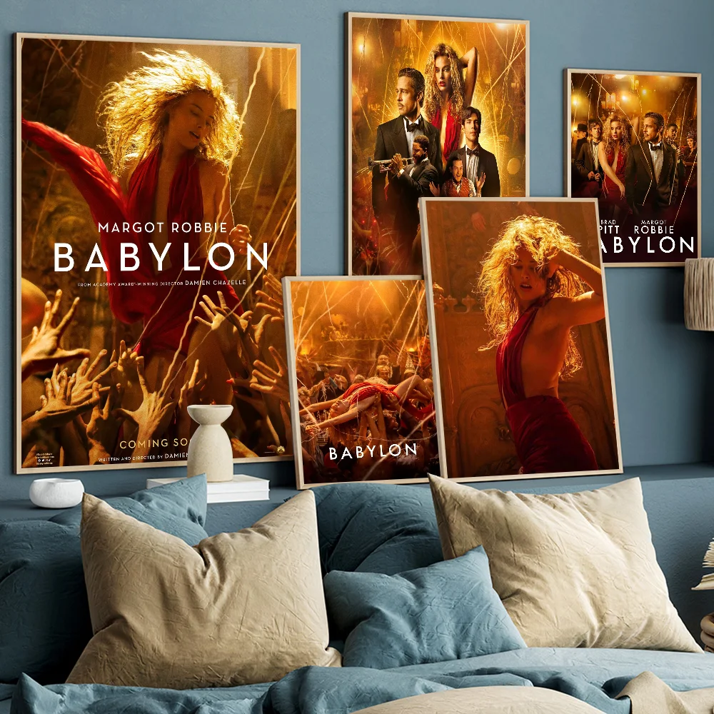 Margot Robbie Babylon Self-adhesive Art Poster Whitepaper Prints Posters Artwork Home Decor