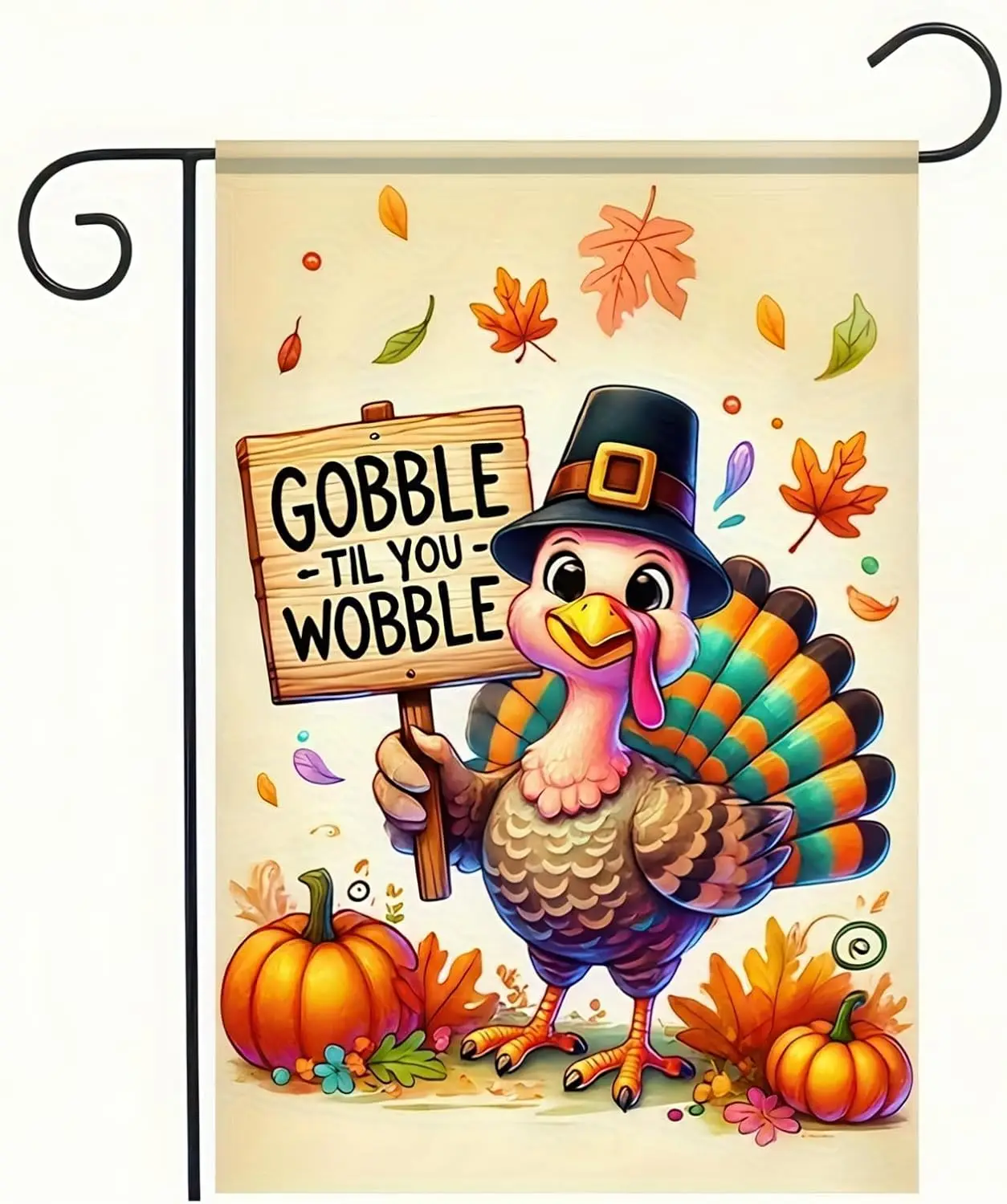 Thanksgiving Garden Flag Garden Flag 12 x 18 Double Sided Gobble Turkey Garden Flag Fall Thanksgiving Pumpkin Garden Flag Yard O