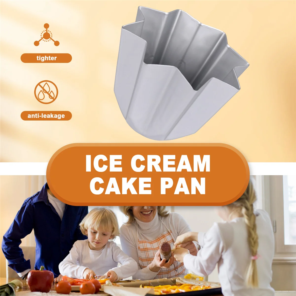 Molde decorativo de aluminio anodizado para pastel, pan, Pandoro, gelatina, chocolate, muffin, cocina B