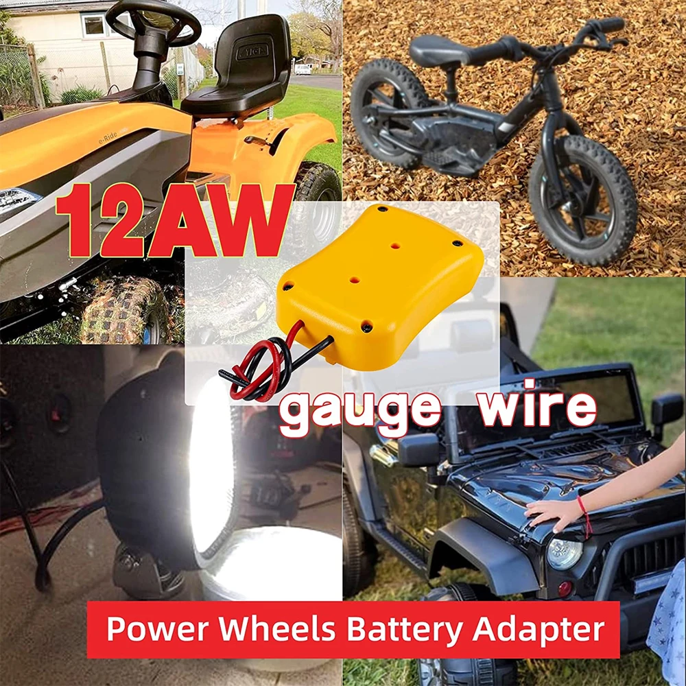Imagem -03 - Adaptador Power Wheel para Dewalt 18v 20v Li-ion Battery Dock Conector de Alimentação 12 Fios Gauge Faça Você Mesmo Conector Conversor de Bateria