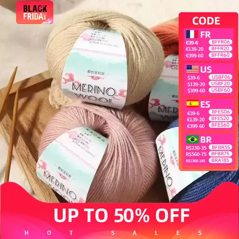 DIY 뜨개질 및 크로셰 뜨개질 스웨터와 스카프를 위한 부드럽고 편안한 50g 메리노 울 원사 볼