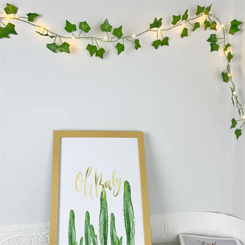 String Lights Artificial Vine Fairy Lights Battery Powered Christmas Tree Garland Light Flower Green Leaf for Weeding Home Decor