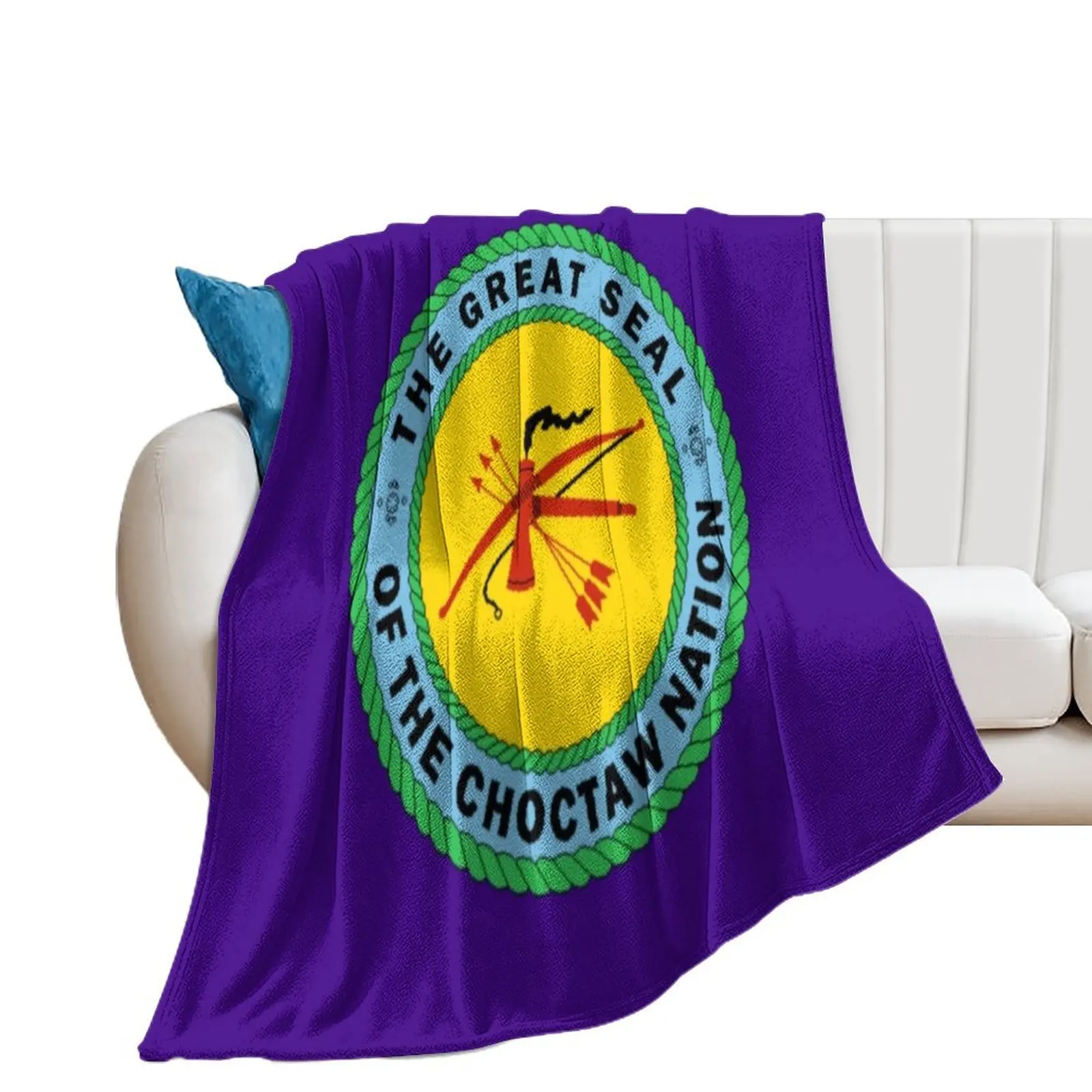 

Flag of Choctaw Nation of Oklahoma Indian reservation USA Throw Blanket bed plaid Thermal Decorative Throw Blankets