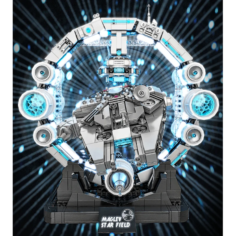 1196 ELEMENTÓW Kosmiczna Wojna Przyszłościowy Statek Kosmiczny Magnetyczne Klocki Konstrukcyjne Model z Oświetleniem Zabawka Edukacyjna Zestaw do Składania dla Dzieci Prezent