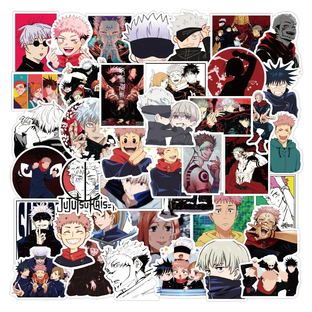 

100 японских анимированных заклинаний обратно в войну, мультяшные наклейки, водонепроницаемые ПВХ-наклейки для ноутбука, чашки для воды, компьютерные декоративные наклейки