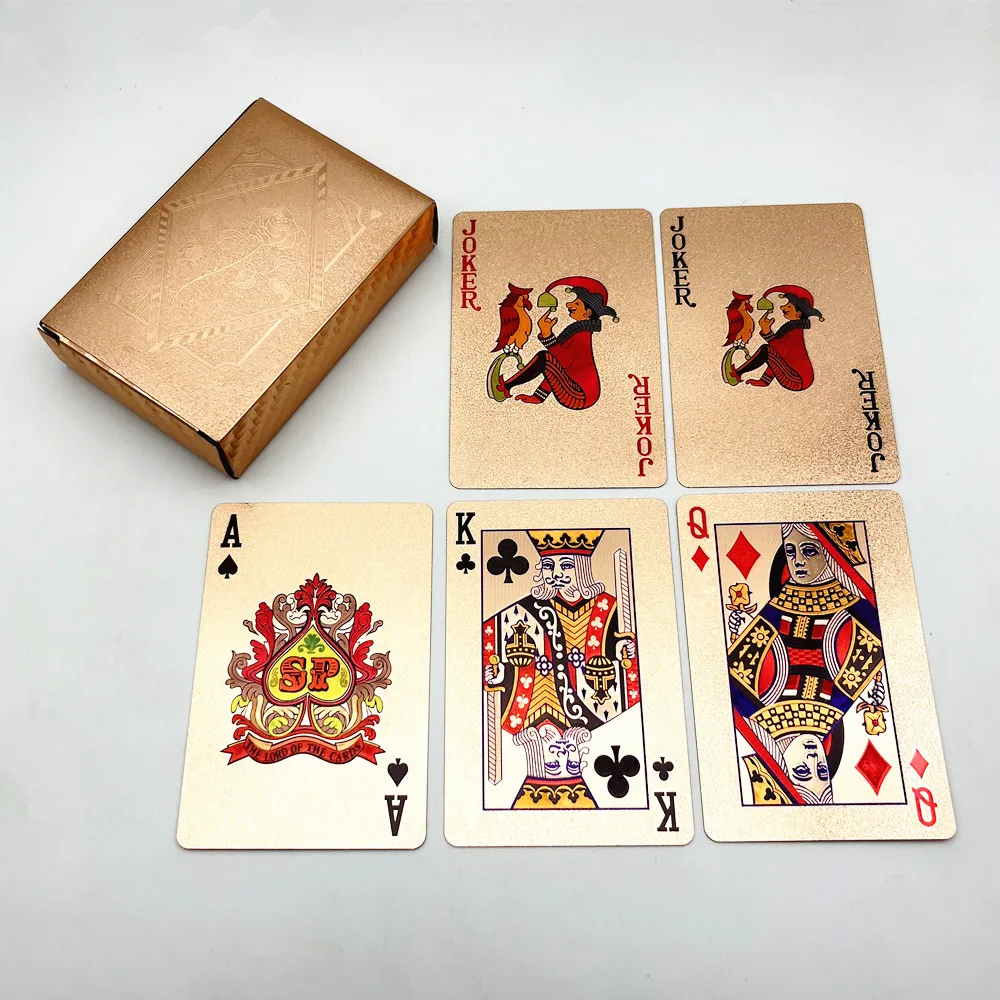 1 Deck Gold Foil Plastic Poker Cards Waterproof Playing Cards Classic Home Board Game 54 Cards L729