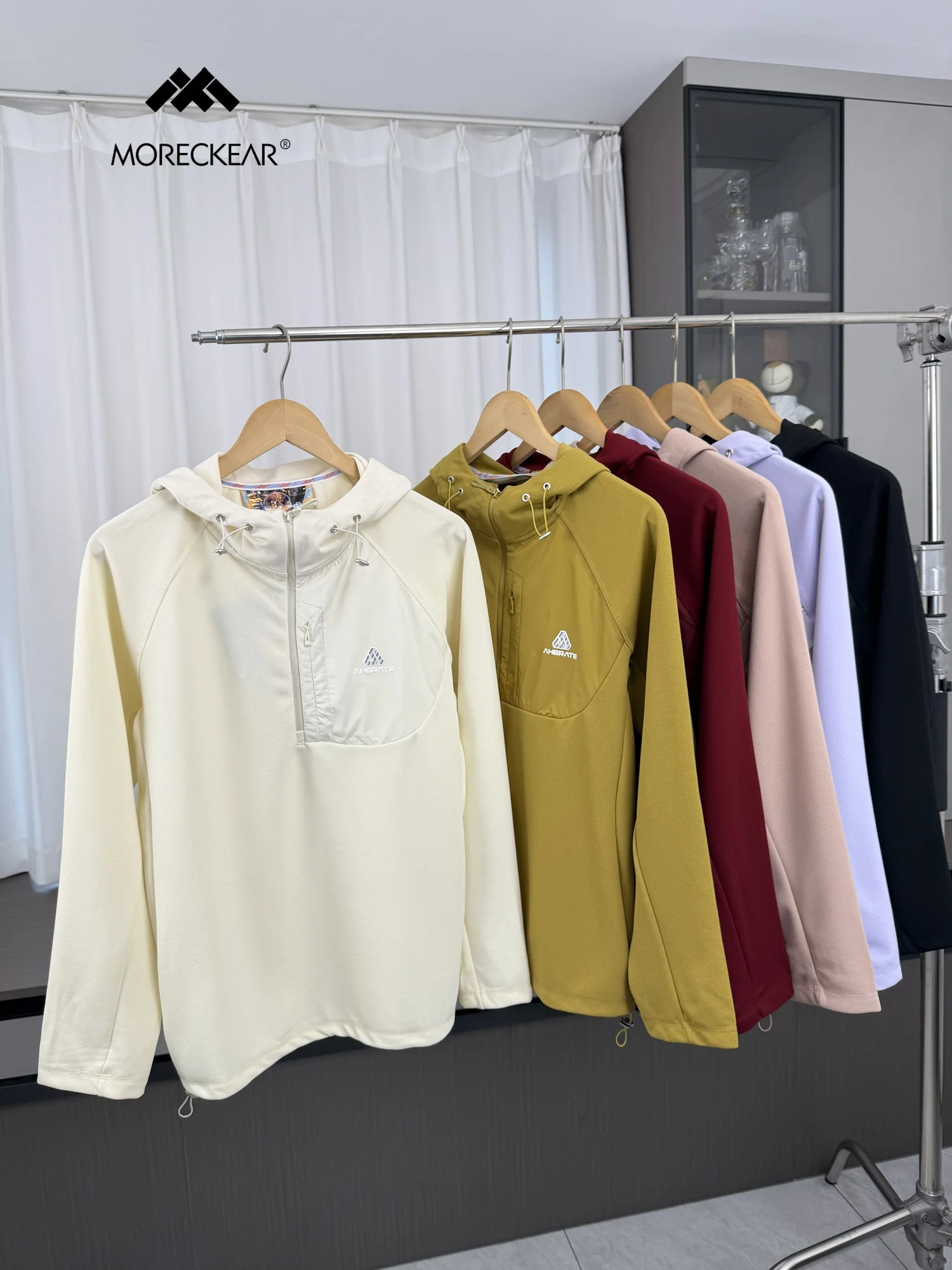 Outdoor Functional Hoodie Sweatshirt for Couples Men Women Breathable Half Zipper Casual Streetwear Autumn Winter Fashion
