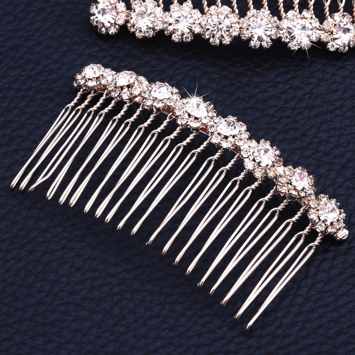 

8-Flower Hairpin Combs Crystal Rhinestone Bridal Hair Clips Elegant Headwear Wedding Prom Party Banquet Flower Hairpin Comb