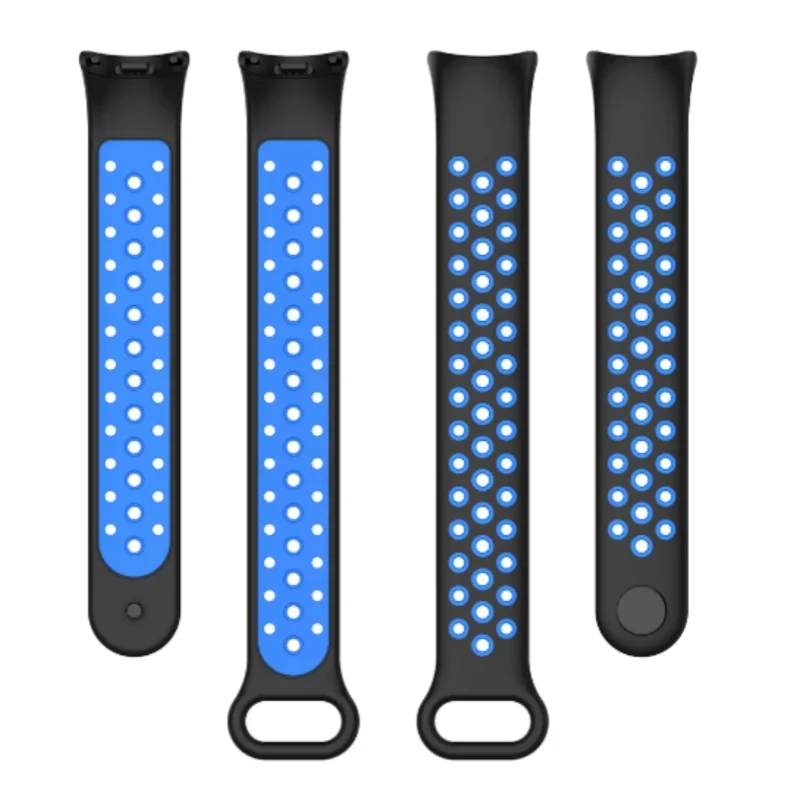 Силиконовый спортивный ремешок для смарт-часов Xiaomi Mi Band 8 9, дышащий браслет для Mi Band 8 9, Сменные аксессуары для браслета