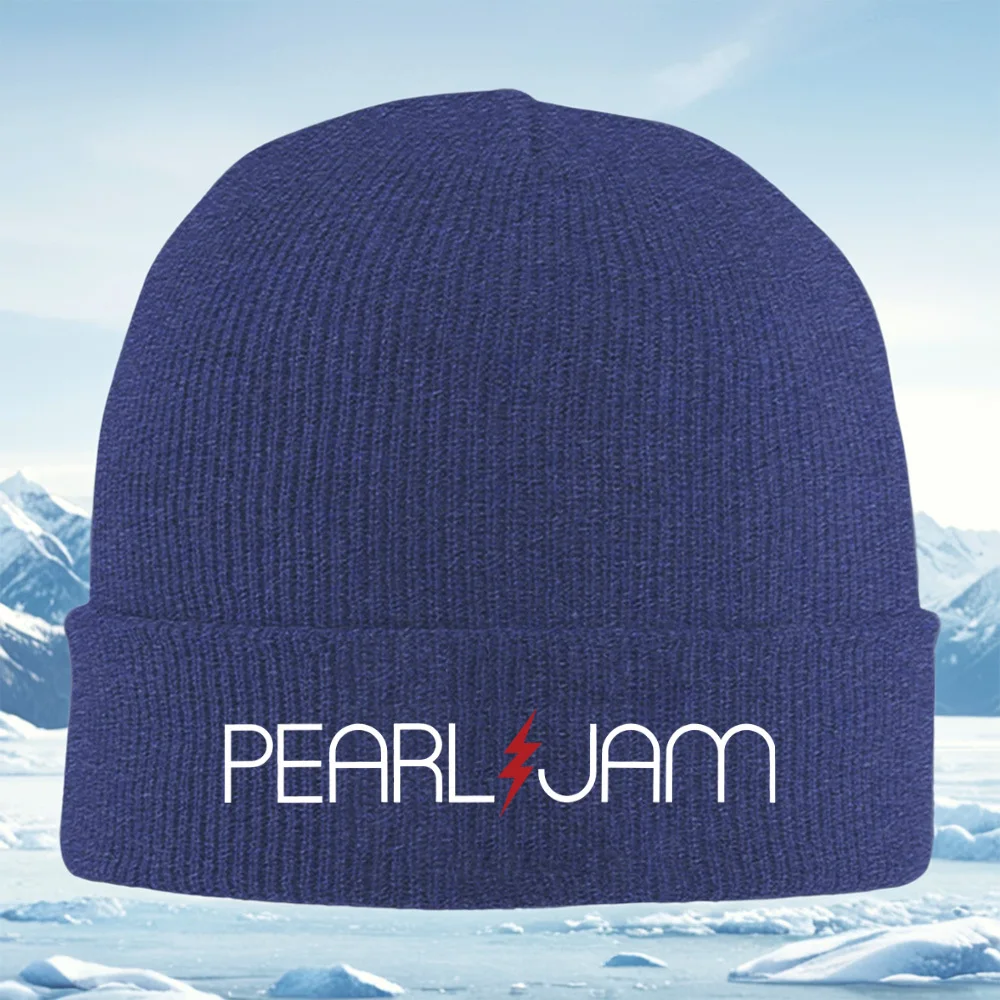 الأبيض النص الفرقة شعار البرق الترباس الرجال النساء للجنسين محبوك قبعة قبعة صوفية قبعة الشتاء الحرارية الدافئة عيد الميلاد في الهواء الطلق Cycli