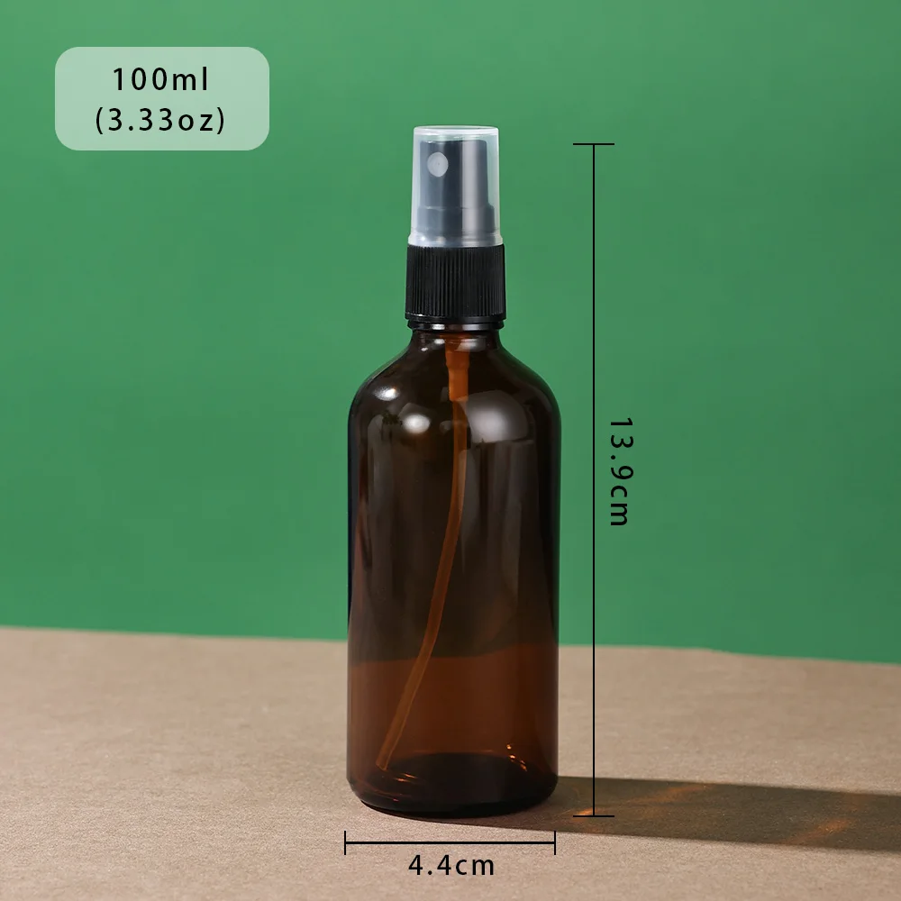 2 Stuks 100 Ml Amber Glas Lege Hervulbare Spray Flessen Bescherming Lekvrij Cosmetische Containers Voor Parfum Toner Essentiële Oliën