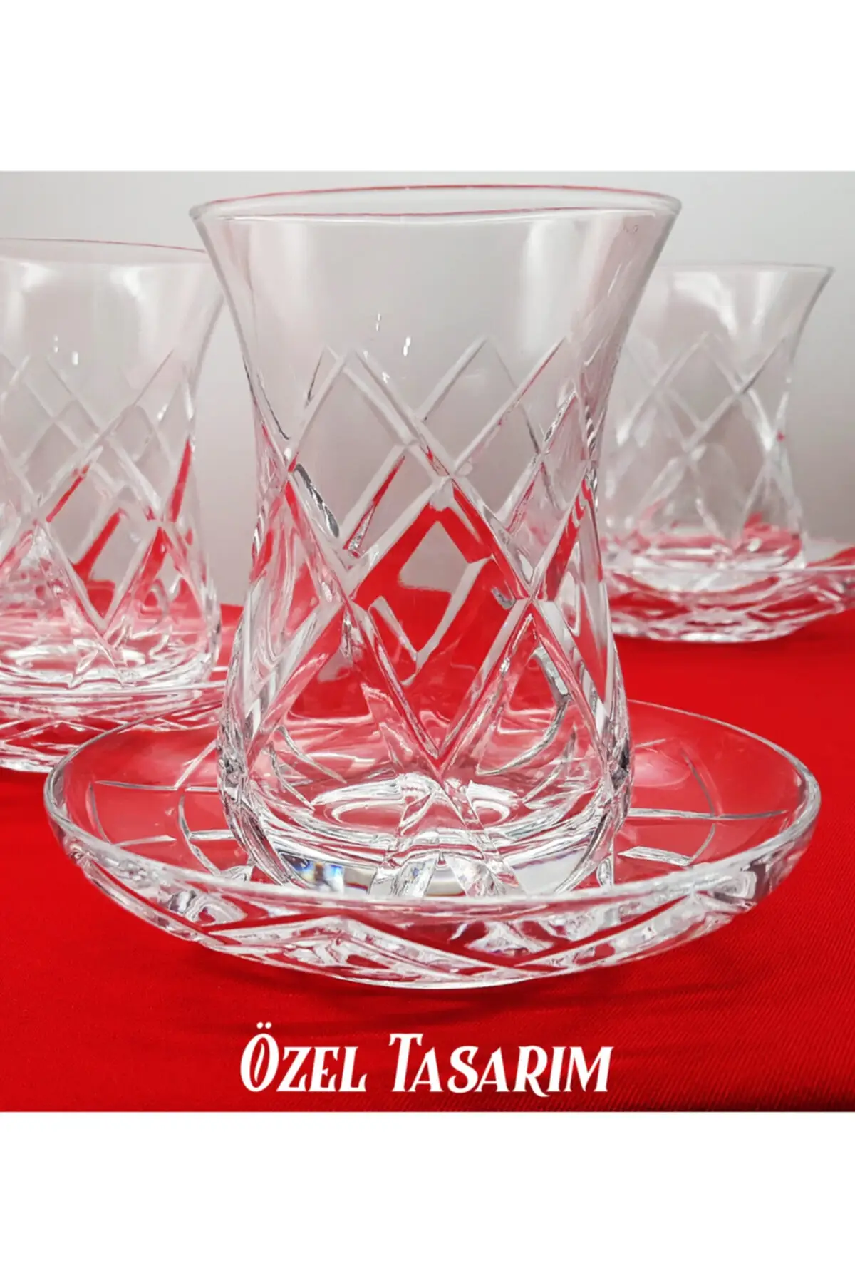 Glass Cup crystal Tea Cup with diamond hand decor 6 people Tea set Turkish Tea Cup Glass Cup Glass Cup