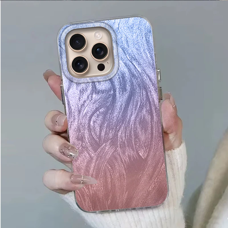 Farbverlauf Mädchen Handyhülle für Apple iPhone 16 Pro Max 16e 11 12 13 7 15 14 8 Plus X XS XR SE 2020 2022 stoßfeste Frauen Abdeckung