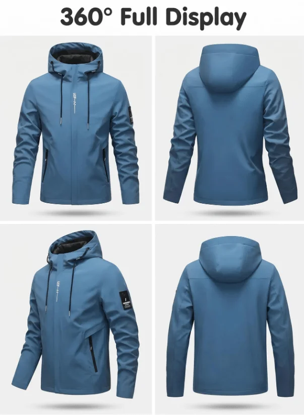 2026 Herren Wasserdichte Leopardenmuster-Jacke - Leichte Outdoor-Regenjacke mit Kapuze - Outdoor-Bergsteigerjacke mit Leopardenmuster – Detail 4