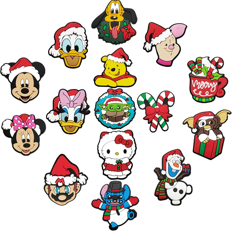 1 pz natale Disney Cartoon Series Croc Charms Designer per ciondoli per scarpe accessori coccodrillo per Classic Clog Kids Gift vendita calda