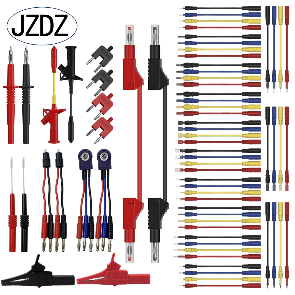 

JZDZ Automotive Circuit Test Leads Kit 70PCS Terminal Test Kit Multimeter Test Leads Kit with Back Probe Kit Black Carry -70pcs