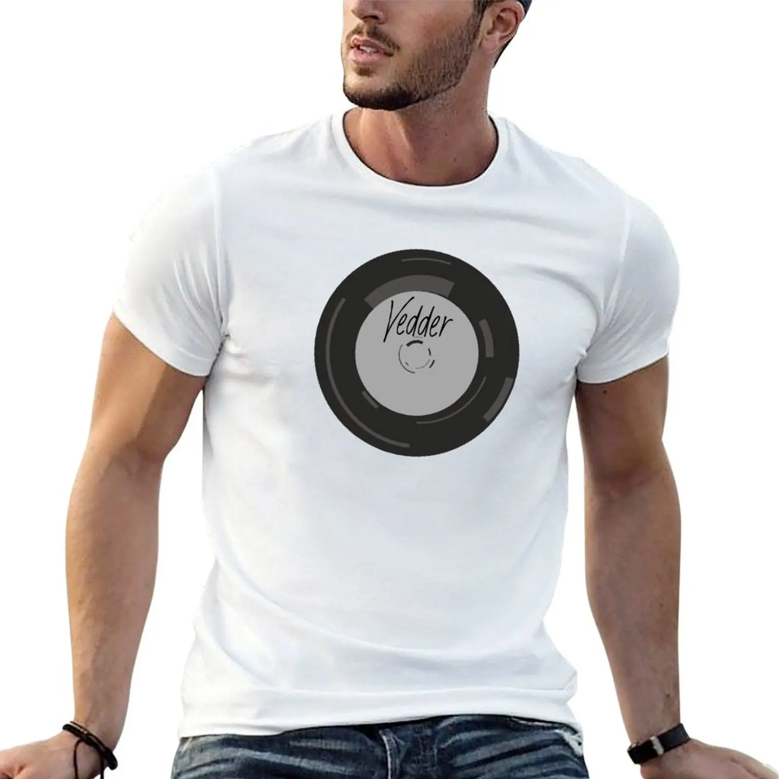 Vedder Record T-Shirt Street Style Casual Tee Shirt