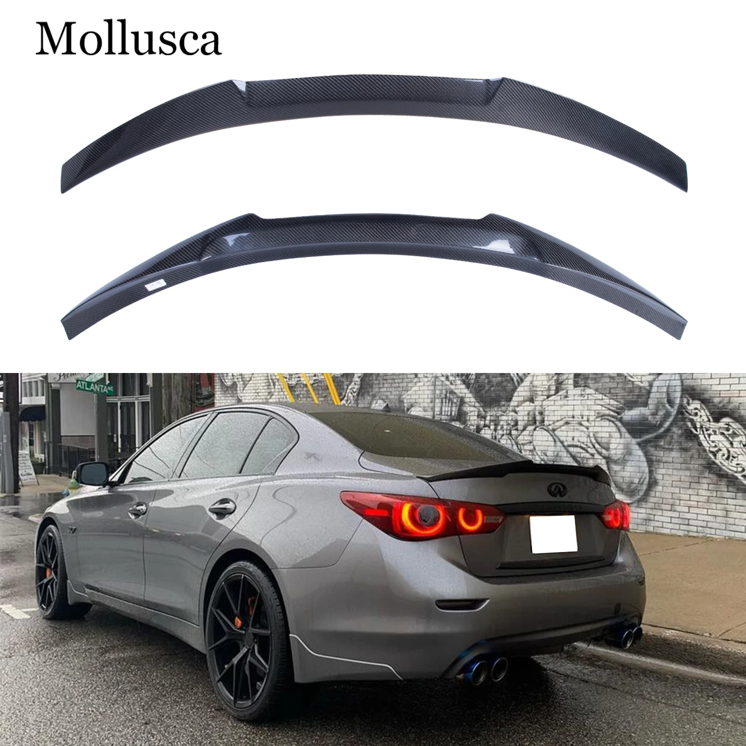 

For Infiniti Q50 Q50S Q50L M4 Style Carbon fiber Rear Spoiler Trunk wing 2013-2023