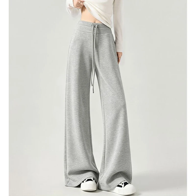 2026 Female High Waist Baggy Sweatpants Girls Fashion Thin Leisure Pants Women Korean Comfortable Straight Leg Trousers