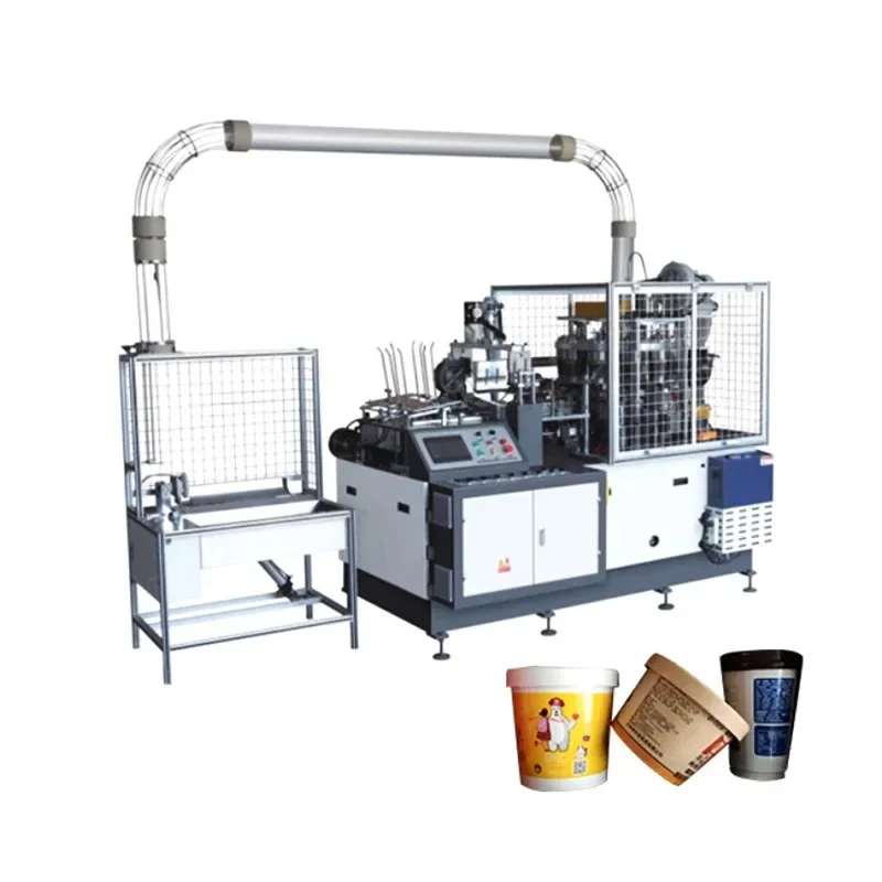 Automatic Kraft Paper Soup Noodle Salad Bowl Forming Machine Pe Coated Large Paper Cup Making Machine Production Line