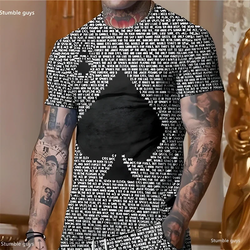 2026 Sommer Herren Mode T-Shirt mit Anime-Print, Kurzarm, Leicht, Bequem, Locker, Sport-Trikot, Alltags-Oberteil