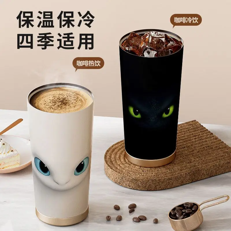 

Black Dragon Insulated Water Bottle 316 Stainless Steel Large Capacity Flask with Handle Cartoon Kawaii Sport Travel Cup HotSale