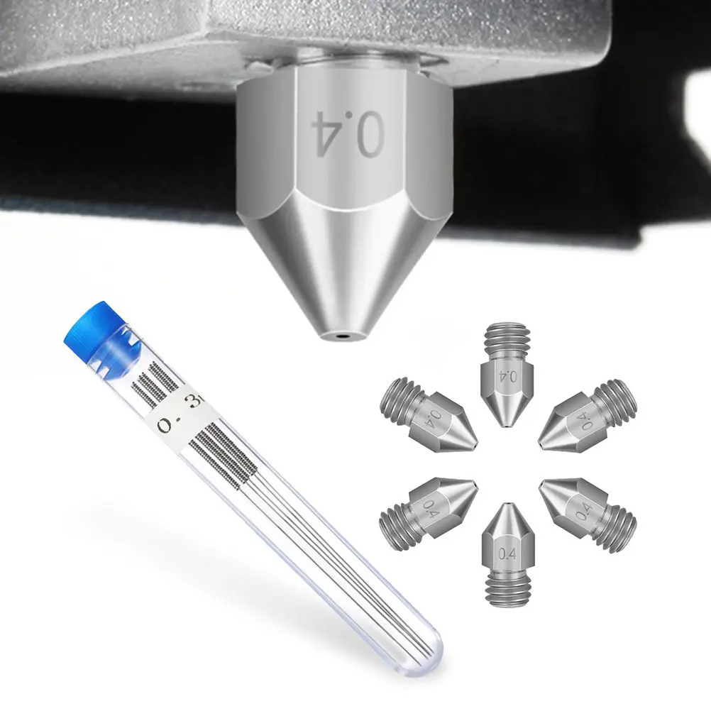 

1Set 3D Printer Nozzle Set Stainless Steel Printing Head Nozzles Replacement High Performance Nozzle and Cleaning Needles Useful