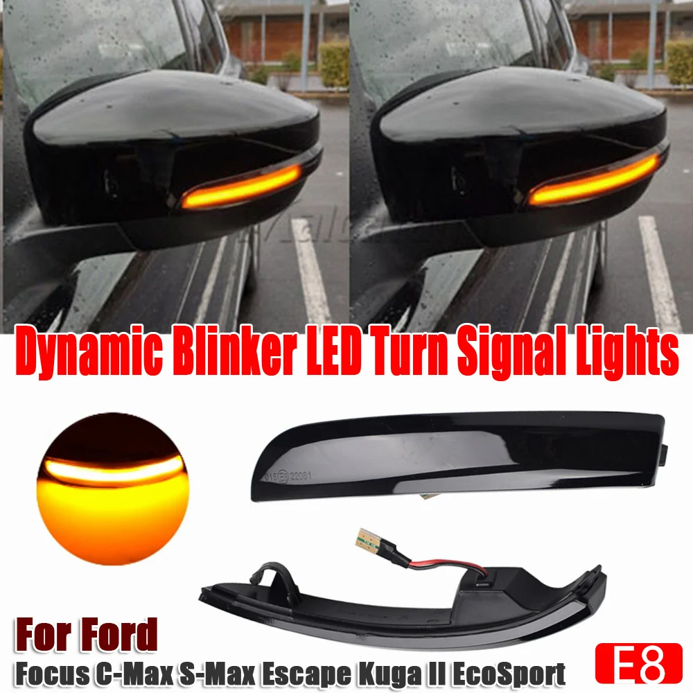 For Ford Kuga Ecosport Dynamic Blinker LED Turn Signal Light Side Mirror Indicator Sequential 2013 2014 2015 2016 2017 2018 2019