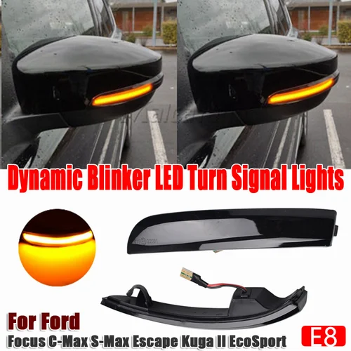 Para Ford Kuga Ecosport intermitente dinámico luz LED de intermitente indicador de espejo lateral secuencial 2013 2014 2015 2016 2017 2018 2019