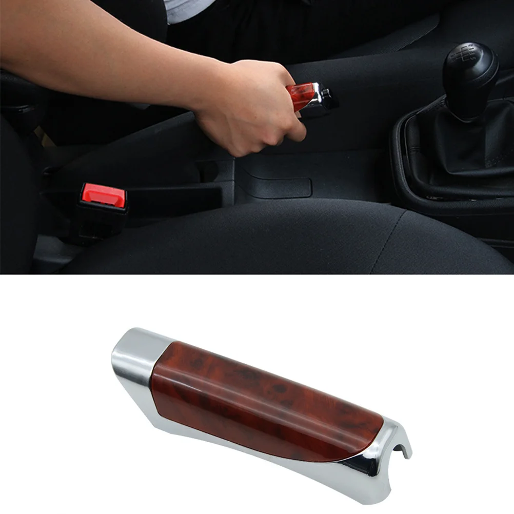 

Handbrake Cover Plastic Red Wood Grain Comfortable Easy Install Protector Handbrake Skin Hand Brake Sleeve for Car